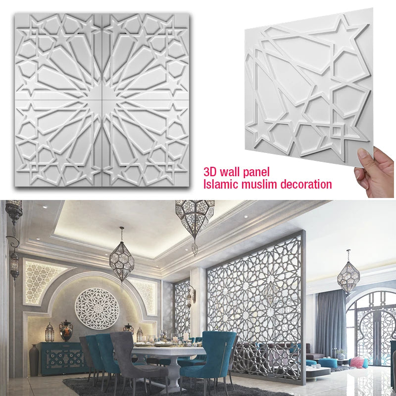 Set of 12 3D Wall Panels 30 x 30 cm, Non-Self-Adhesive 3D Wallpaper