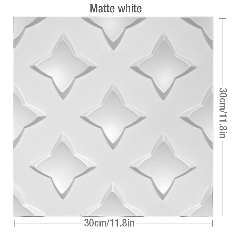 Set of 12 3D Wall Panels 30 x 30 cm, Non-Self-Adhesive 3D Wallpaper