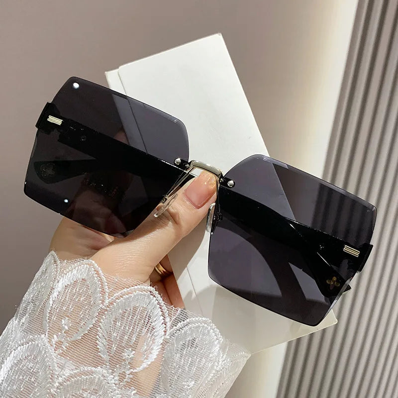 New UV400 Square Frameless Sunglasses Summer Women