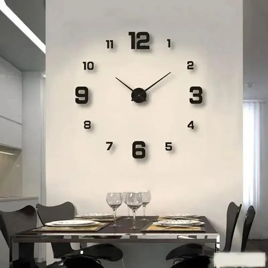 Frameless wall clock, silent clock for home, living room, office, wall decoration