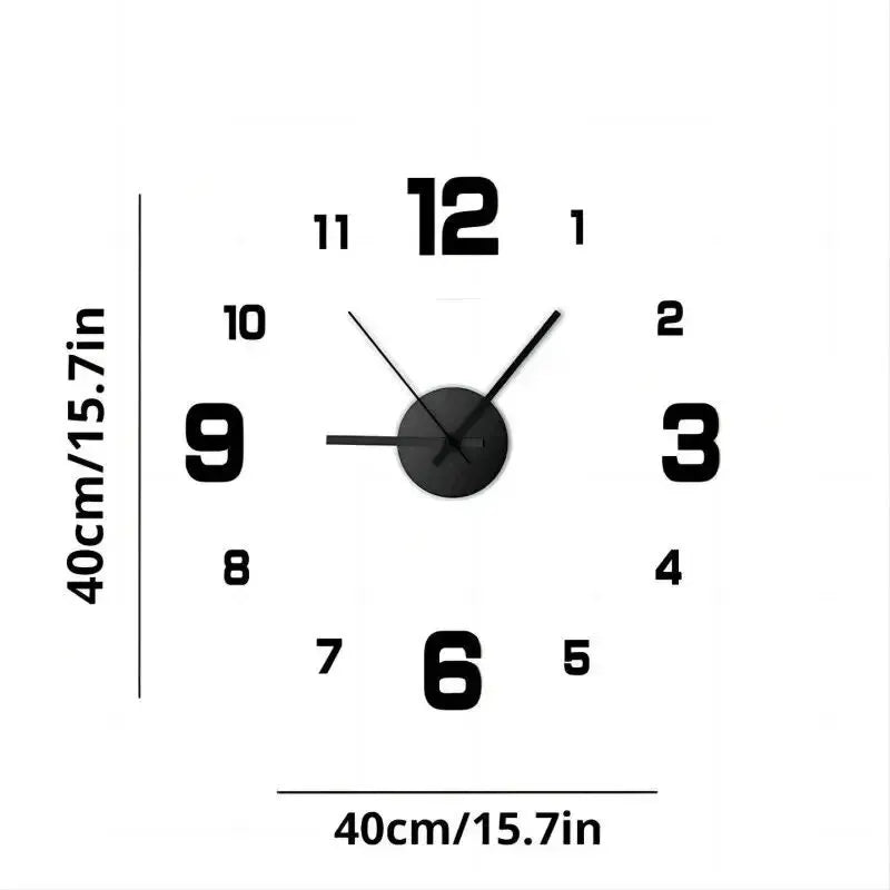 Frameless wall clock, silent clock for home, living room, office, wall decoration