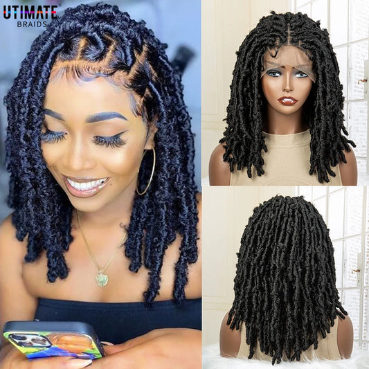Knotless Braided Wigs Synthetic Dreadlocks Lace Front Wig